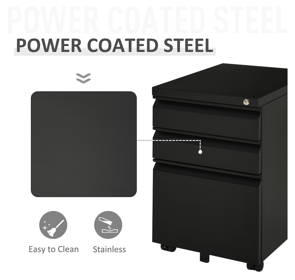 Image 997298_ALTMORE6.jpg, Product 997-298 / Price $189.99 - $194.99, Vinsetto 3 Drawer Filing Cabinet Steel File Cabinet with Lock and Wheels from Vinsetto on TSC.ca's Home & Garden department