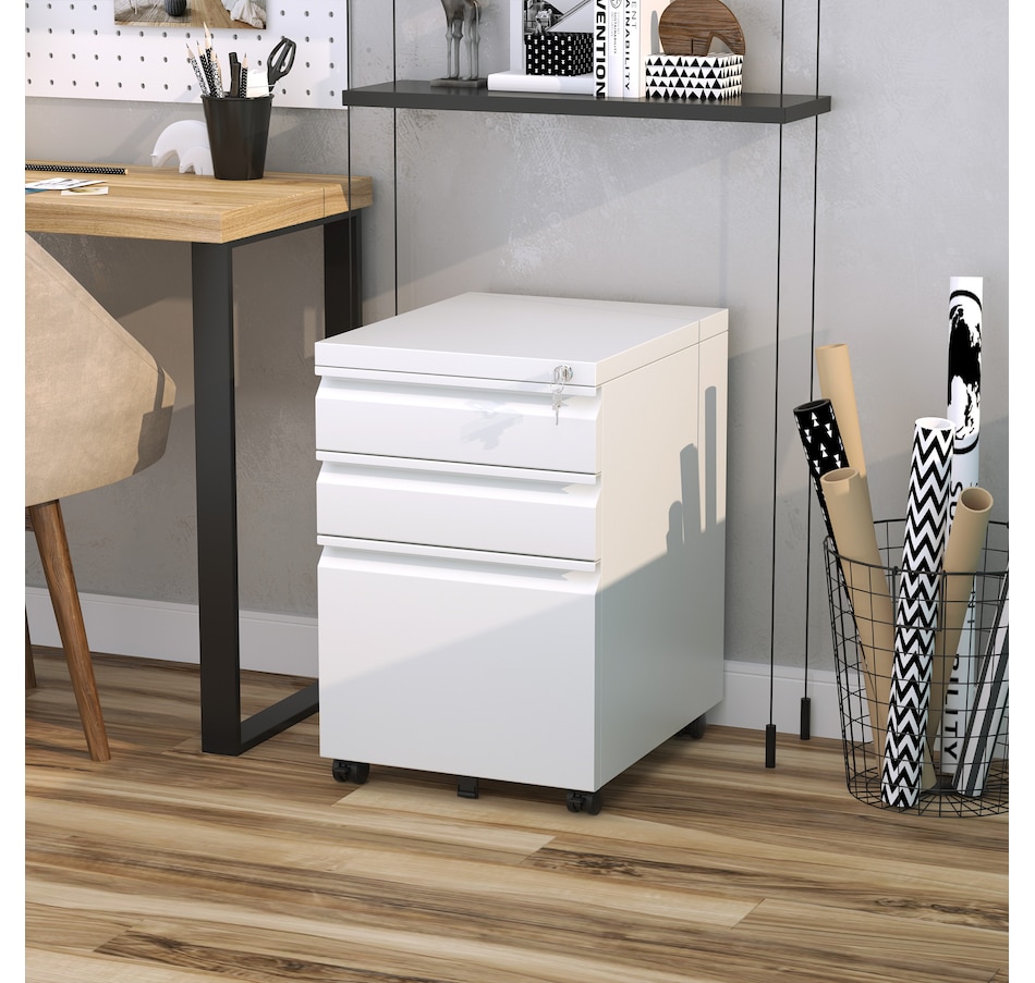 Image 997298_ALTMORE9.jpg, Product 997-298 / Price $189.99 - $194.99, Vinsetto 3 Drawer Filing Cabinet Steel File Cabinet with Lock and Wheels from Vinsetto on TSC.ca's Home & Garden department