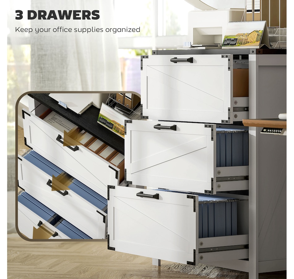 Image 997300_ALTMORE12.jpg, Product 997-300 / Price $154.99 - $169.99, HOMCOM 3 Drawer File Cabinet Lateral Filing Cabinet for Home Office, Grey from HOMCOM on TSC.ca's Home & Garden department
