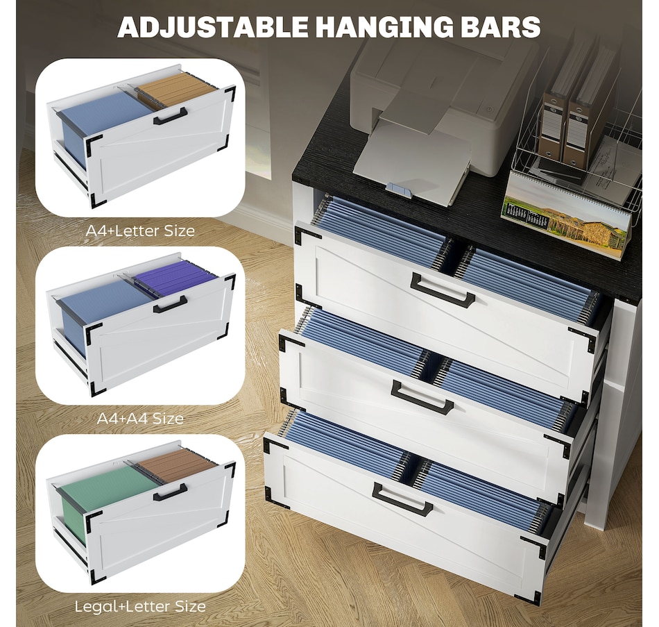 Image 997300_ALTMORE13.jpg, Product 997-300 / Price $154.99 - $169.99, HOMCOM 3 Drawer File Cabinet Lateral Filing Cabinet for Home Office, Grey from HOMCOM on TSC.ca's Home & Garden department