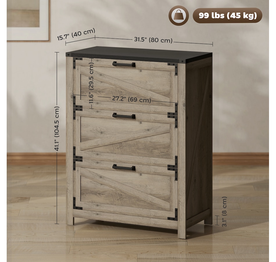 Image 997300_ALTMORE2.jpg, Product 997-300 / Price $154.99 - $169.99, HOMCOM 3 Drawer File Cabinet Lateral Filing Cabinet for Home Office, Grey from HOMCOM on TSC.ca's Home & Garden department