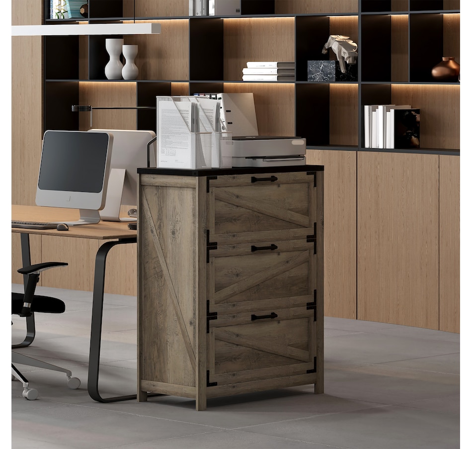 Image 997300_ALTMORE8.jpg, Product 997-300 / Price $154.99 - $169.99, HOMCOM 3 Drawer File Cabinet Lateral Filing Cabinet for Home Office, Grey from HOMCOM on TSC.ca's Home & Garden department