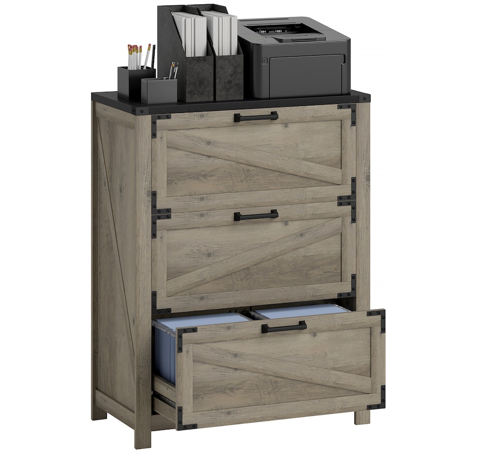 Image 997300_ST01.jpg, Product 997-300 / Price $154.99 - $169.99, HOMCOM 3 Drawer File Cabinet Lateral Filing Cabinet for Home Office, Grey from HOMCOM on TSC.ca's Home & Garden department