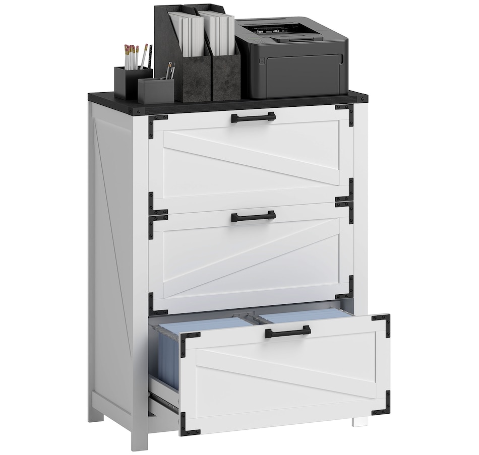Image 997300_ST02.jpg, Product 997-300 / Price $154.99 - $169.99, HOMCOM 3 Drawer File Cabinet Lateral Filing Cabinet for Home Office, Grey from HOMCOM on TSC.ca's Home & Garden department