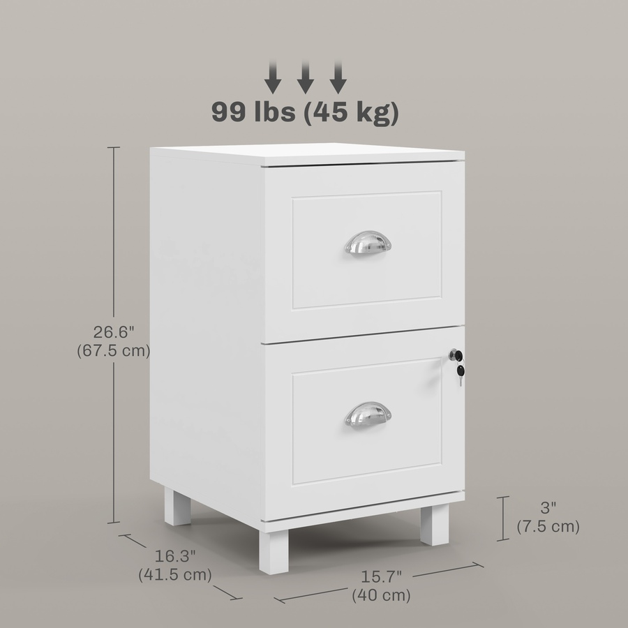Image 997302_ALTMORE10.jpg, Product 997-302 / Price $94.99, HOMCOM Lockable 2 Drawer File Cabinet with Hanging Bars for A4 and Letter from HOMCOM on TSC.ca's Home & Garden department