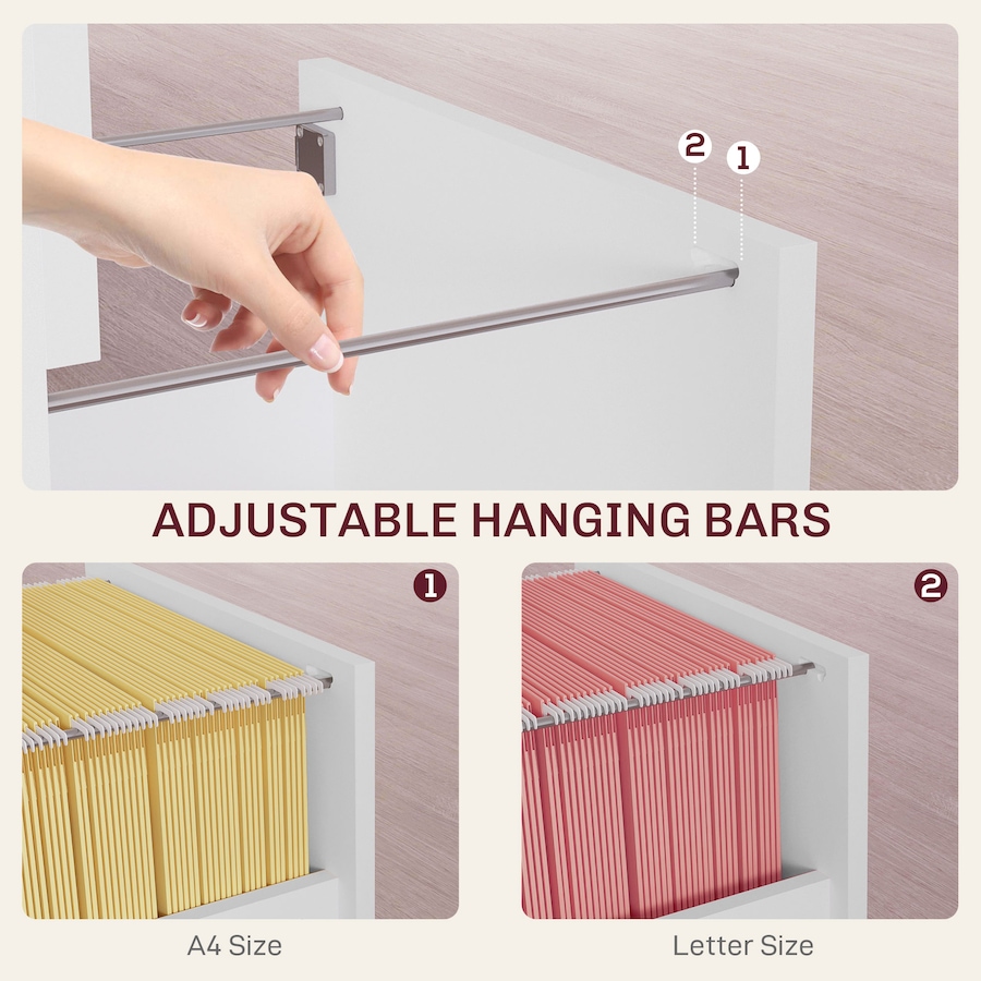 Image 997302_ALTMORE12.jpg, Product 997-302 / Price $94.99, HOMCOM Lockable 2 Drawer File Cabinet with Hanging Bars for A4 and Letter from HOMCOM on TSC.ca's Home & Garden department