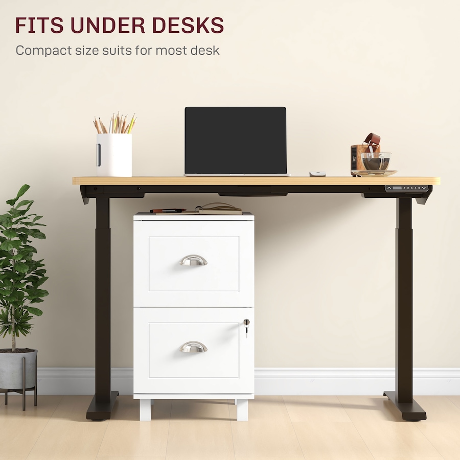 Image 997302_ALTMORE15.jpg, Product 997-302 / Price $94.99, HOMCOM Lockable 2 Drawer File Cabinet with Hanging Bars for A4 and Letter from HOMCOM on TSC.ca's Home & Garden department