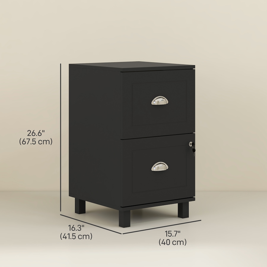Image 997302_ALTMORE2.jpg, Product 997-302 / Price $94.99, HOMCOM Lockable 2 Drawer File Cabinet with Hanging Bars for A4 and Letter from HOMCOM on TSC.ca's Home & Garden department