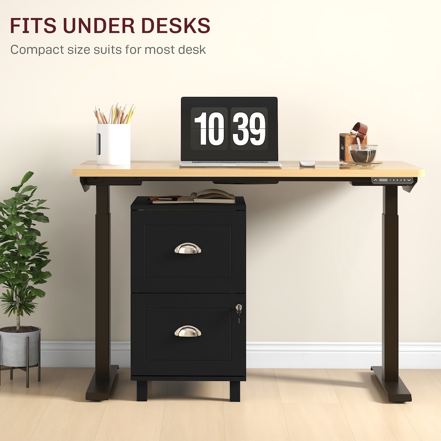 Image 997302_ALTMORE7.jpg, Product 997-302 / Price $94.99, HOMCOM Lockable 2 Drawer File Cabinet with Hanging Bars for A4 and Letter from HOMCOM on TSC.ca's Home & Garden department