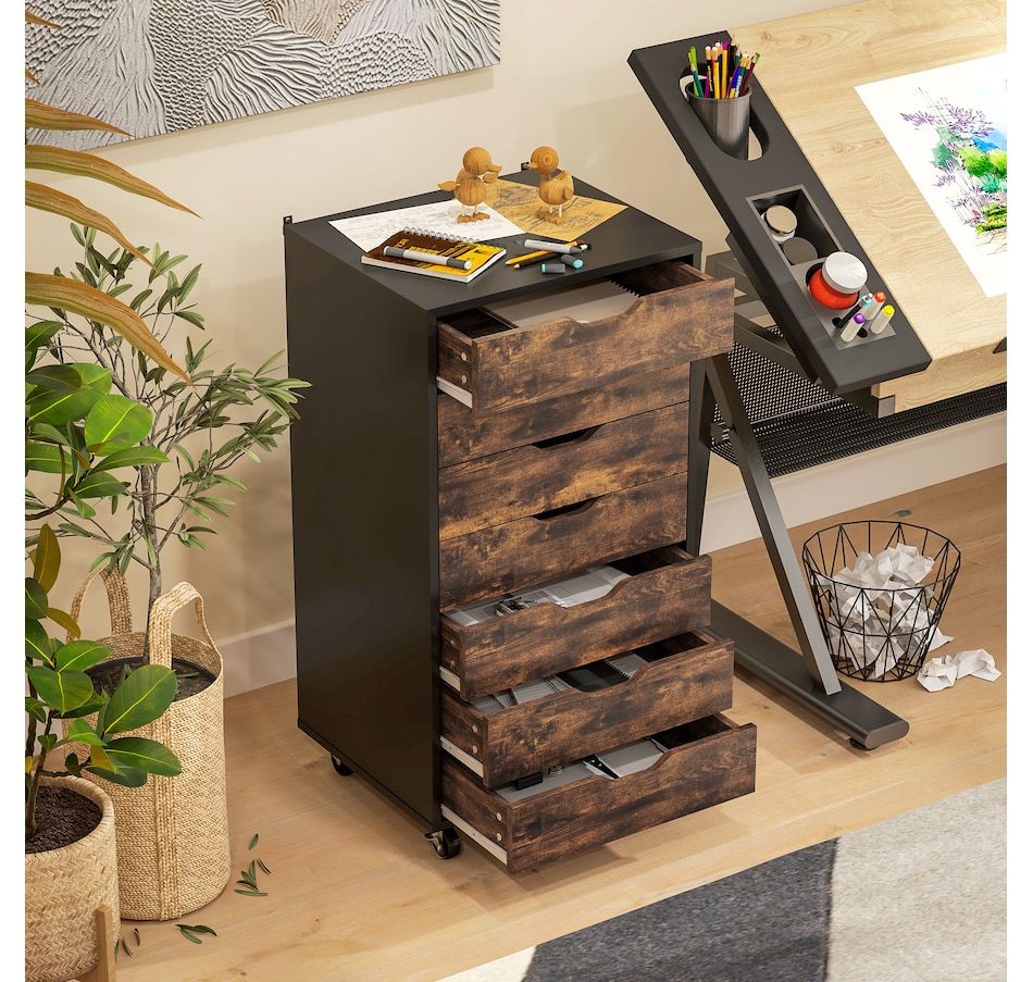 Image 997306_ALTMORE24.jpg, Product 997-306 / Price $154.99 - $169.99, Vinsetto Mobile Filing Cabinet with Drawers File Cabinet with Wheels Black from Vinsetto on TSC.ca's Home & Garden department