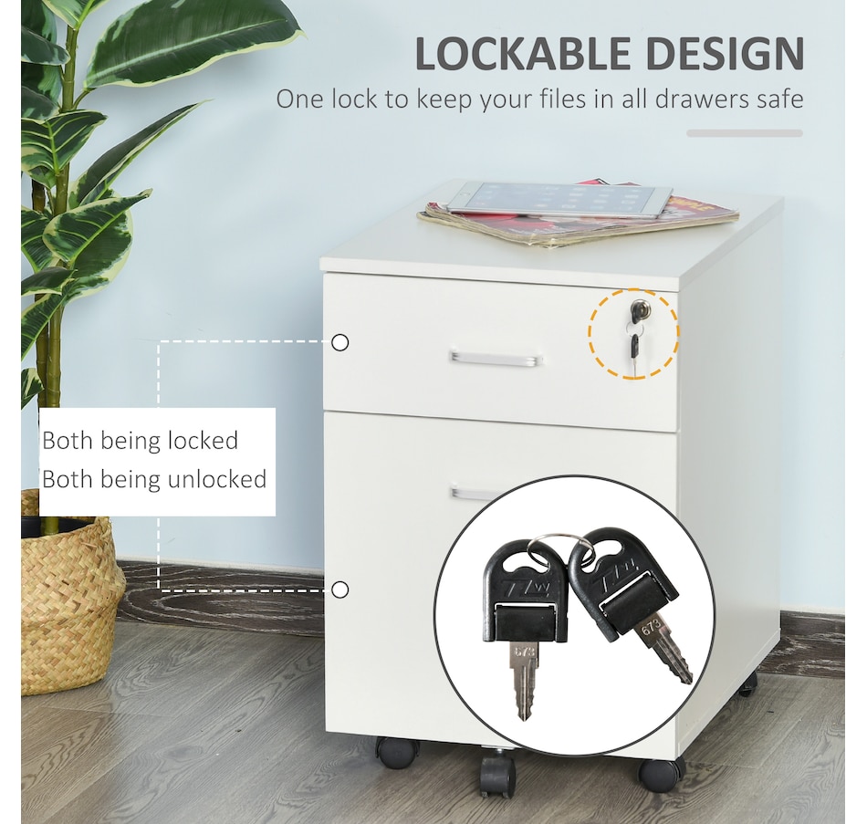 Image 997307_ALTMORE13.jpg, Product 997-307 / Price $91.99 - $92.99, Vinsetto Locking 2 Drawer File Cabinet Rolling Filing Cabinet with Wheels from Vinsetto on TSC.ca's Home & Garden department