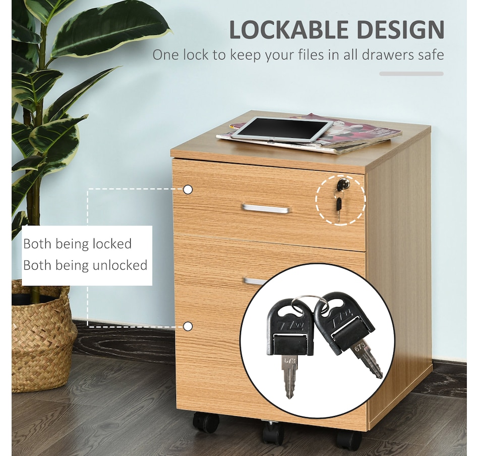 Image 997307_ALTMORE5.jpg, Product 997-307 / Price $91.99 - $92.99, Vinsetto Locking 2 Drawer File Cabinet Rolling Filing Cabinet with Wheels from Vinsetto on TSC.ca's Home & Garden department