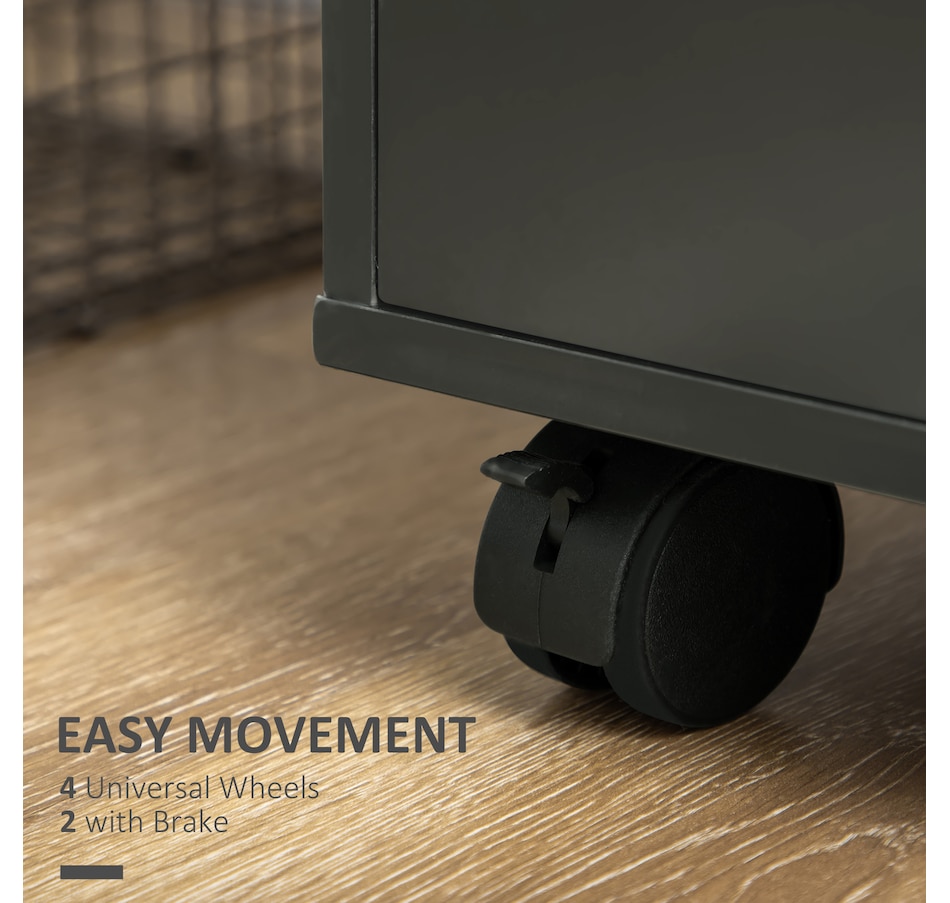 Image 997308_ALTMORE4.jpg, Product 997-308 / Price $179.99, HOMCOM Modern Mobile 5-Drawer Chest with Door, Office Storage Cabinet Black from HOMCOM on TSC.ca's Home & Garden department