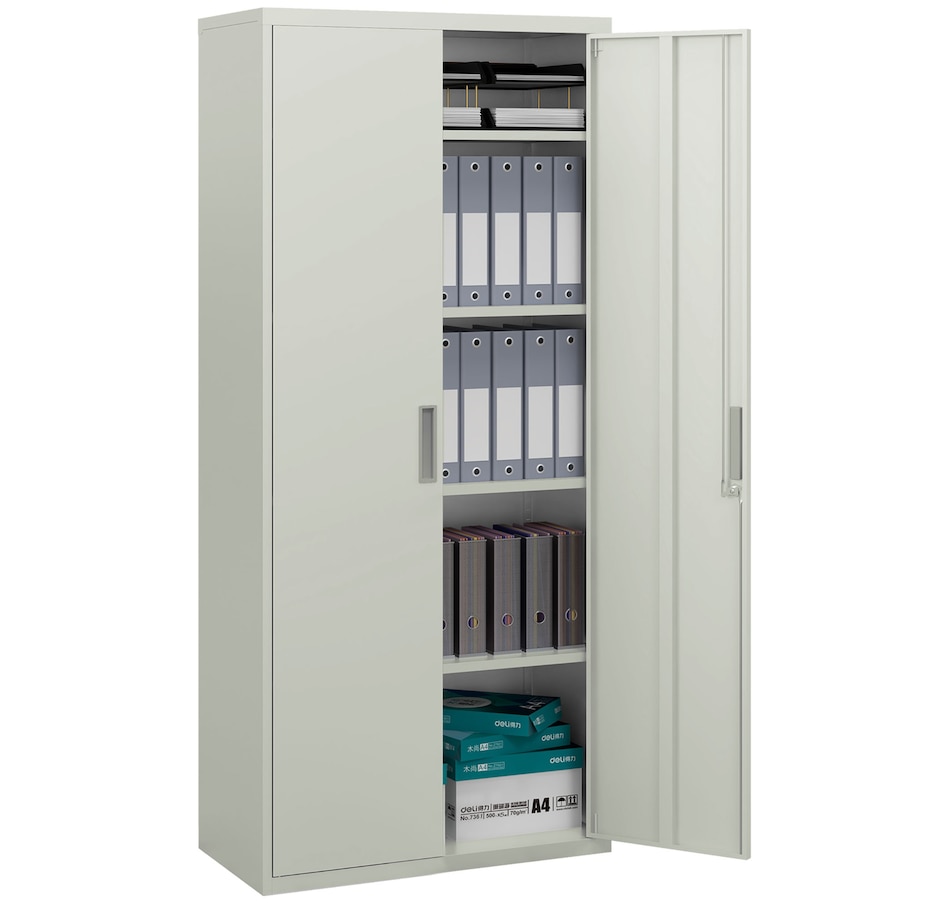 Image 997313.jpg, Product 997-313 / Price $299.99, HOMCOM 71" Metal Storage Cabinet with 2 Doors 4 Adjustable Shelves White from HOMCOM on TSC.ca's Home & Garden department