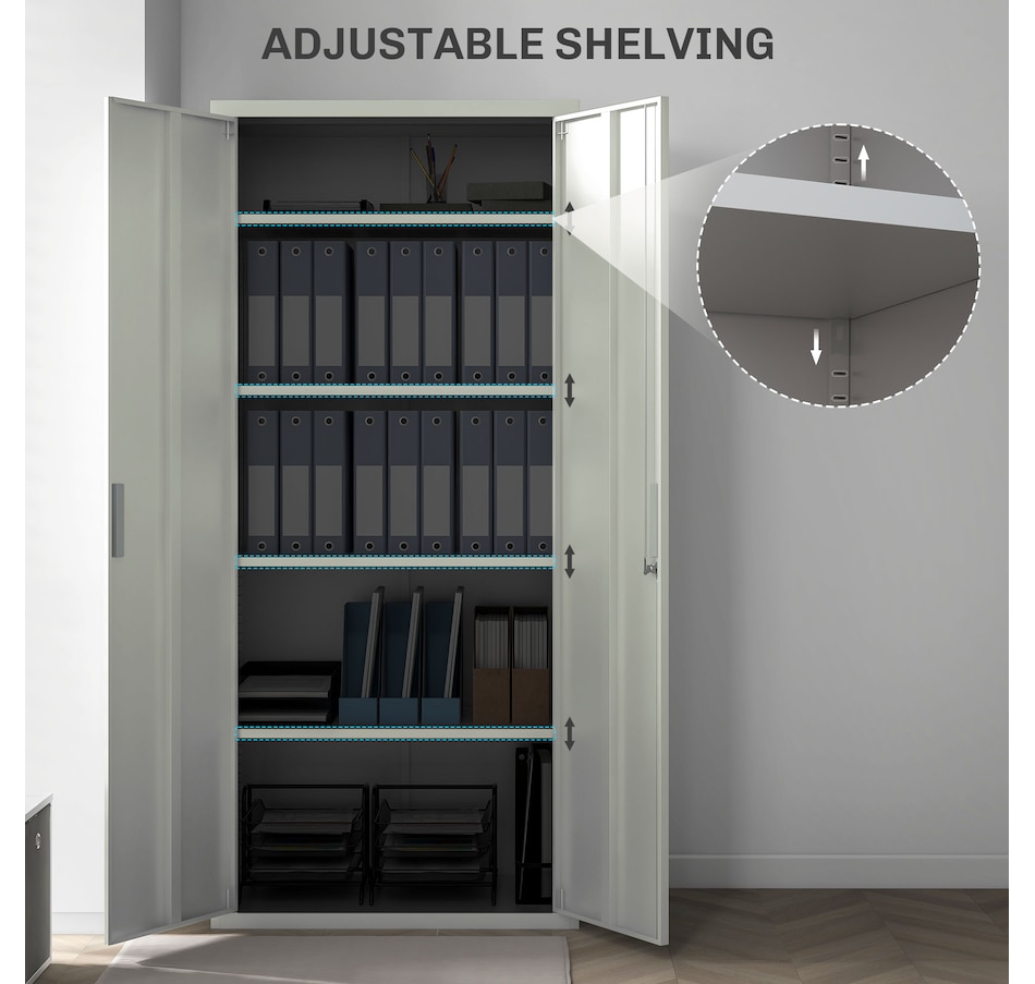 Image 997313_ALTMORE11.jpg, Product 997-313 / Price $299.99, HOMCOM 71" Metal Storage Cabinet with 2 Doors 4 Adjustable Shelves White from HOMCOM on TSC.ca's Home & Garden department