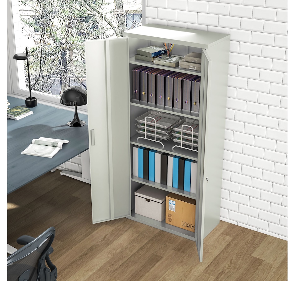 Image 997313_ALTMORE13.jpg, Product 997-313 / Price $299.99, HOMCOM 71" Metal Storage Cabinet with 2 Doors 4 Adjustable Shelves White from HOMCOM on TSC.ca's Home & Garden department