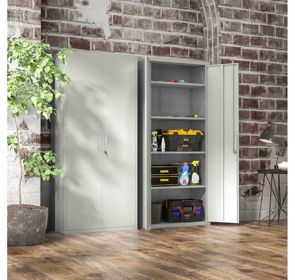 Image 997313_ALTMORE14.jpg, Product 997-313 / Price $299.99, HOMCOM 71" Metal Storage Cabinet with 2 Doors 4 Adjustable Shelves White from HOMCOM on TSC.ca's Home & Garden department