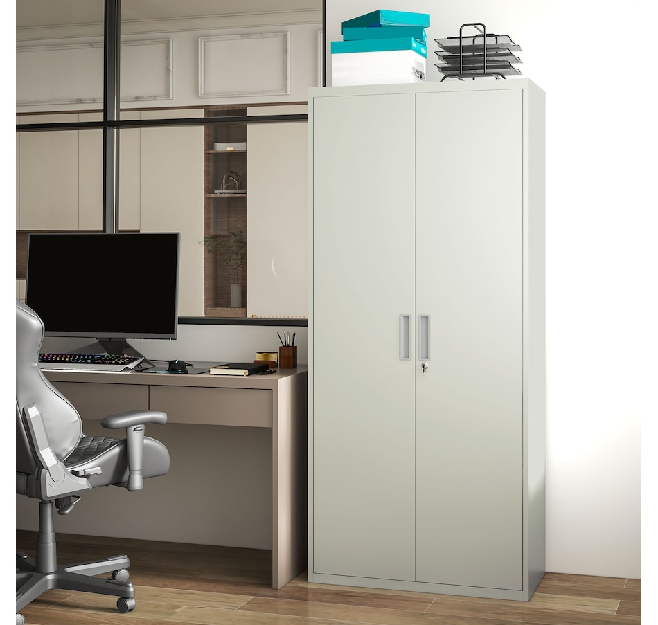 Image 997313_ALTMORE15.jpg, Product 997-313 / Price $299.99, HOMCOM 71" Metal Storage Cabinet with 2 Doors 4 Adjustable Shelves White from HOMCOM on TSC.ca's Home & Garden department