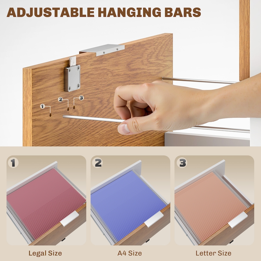 Image 997314_ALTMORE12.jpg, Product 997-314 / Price $113.29, HOMCOM 2 Drawer File Cabinet with Lock Wheels Hanging Bars Nature Wood from HOMCOM on TSC.ca's Home & Garden department