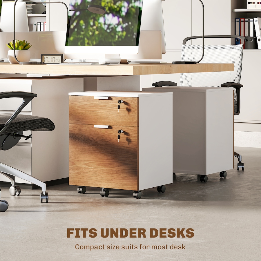 Image 997314_ALTMORE15.jpg, Product 997-314 / Price $113.29, HOMCOM 2 Drawer File Cabinet with Lock Wheels Hanging Bars Nature Wood from HOMCOM on TSC.ca's Home & Garden department