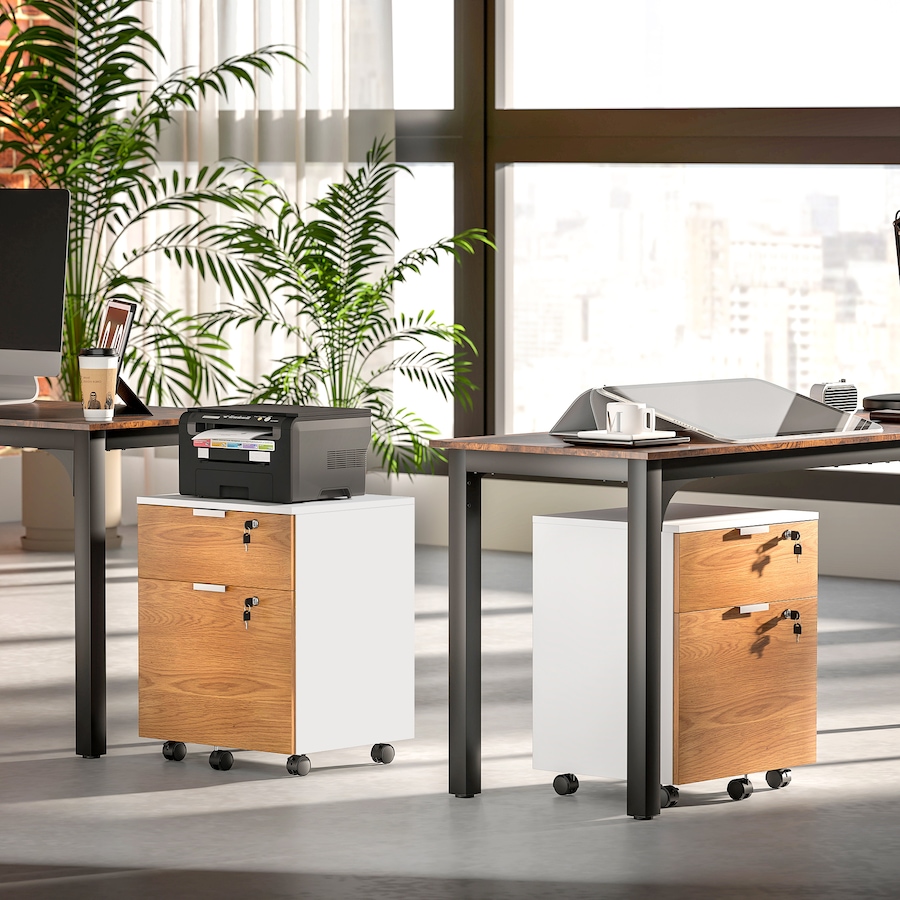 Image 997314_ALTMORE16.jpg, Product 997-314 / Price $113.29, HOMCOM 2 Drawer File Cabinet with Lock Wheels Hanging Bars Nature Wood from HOMCOM on TSC.ca's Home & Garden department