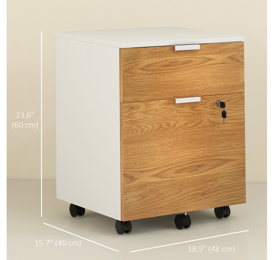 Image 997314_ALTMORE2.jpg, Product 997-314 / Price $109.99, HOMCOM 2 Drawer File Cabinet with Lock Wheels Hanging Bars Nature Wood from HOMCOM on TSC.ca's Home & Garden department