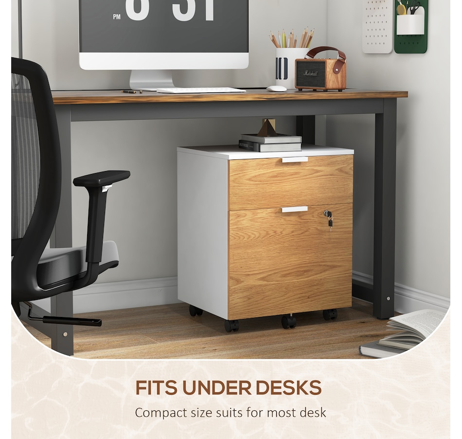 Image 997314_ALTMORE7.jpg, Product 997-314 / Price $109.99, HOMCOM 2 Drawer File Cabinet with Lock Wheels Hanging Bars Nature Wood from HOMCOM on TSC.ca's Home & Garden department