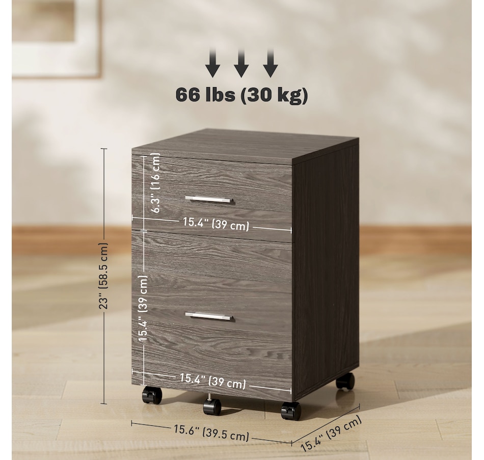 Image 997315_ALTMORE26.jpg, Product 997-315 / Price $79.99 - $94.99, Vinsetto Mobile File Cabinet, 2-Drawer Filing Cabinet with Wheels from Vinsetto on TSC.ca's Home & Garden department