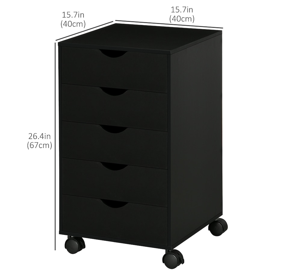 Image 997318_ALTMORE2.jpg, Product 997-318 / Price $109.99, HOMCOM File Cabinet with 5 Drawer Wheels Storage Organizer Black from HOMCOM on TSC.ca's Home & Garden department