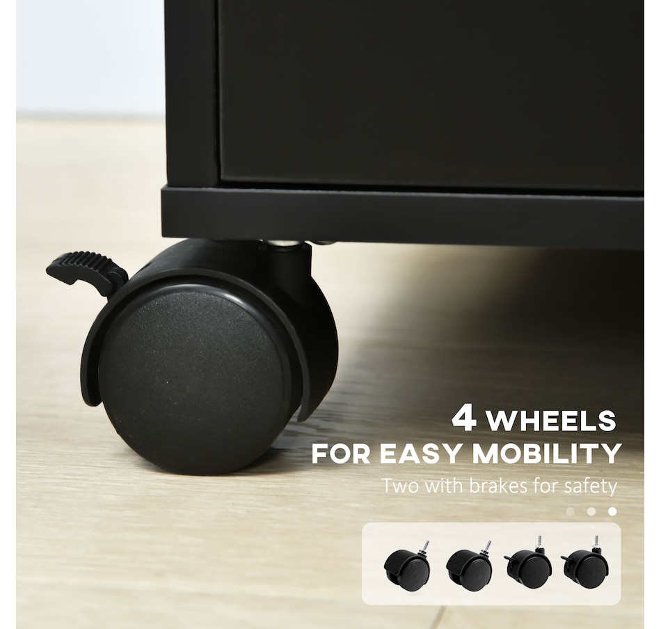 Image 997318_ALTMORE4.jpg, Product 997-318 / Price $109.99, HOMCOM File Cabinet with 5 Drawer Wheels Storage Organizer Black from HOMCOM on TSC.ca's Home & Garden department