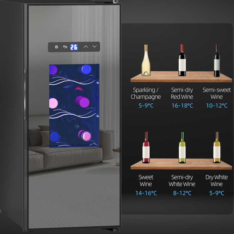 Image 997319_ALTMORE8.jpg, Product 997-319 / Price $289.99, HOMCOM Wine Cooler, 12 Bottles Beverage and Wine Fridge with Glass Door from HOMCOM on TSC.ca's Kitchen department