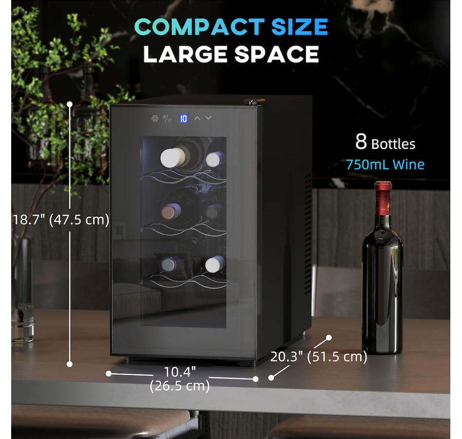 Image 997320_ALTMORE2.jpg, Product 997-320 / Price $219.99, HOMCOM Freestanding Wine Cooler Refrigerator, 8 Bottle, Quiet Wine Fridge from HOMCOM on TSC.ca's Kitchen department