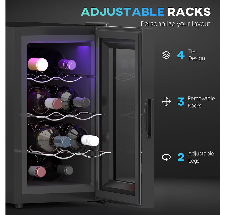 Image 997320_ALTMORE5.jpg, Product 997-320 / Price $219.99, HOMCOM Freestanding Wine Cooler Refrigerator, 8 Bottle, Quiet Wine Fridge from HOMCOM on TSC.ca's Kitchen department