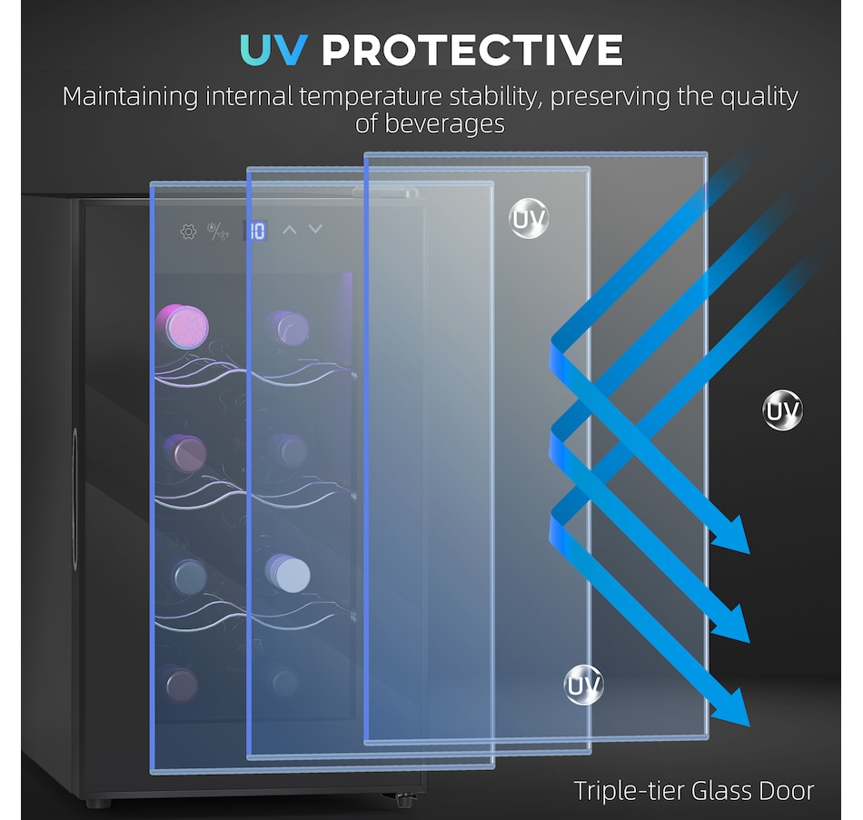 Image 997320_ALTMORE7.jpg, Product 997-320 / Price $219.99, HOMCOM Freestanding Wine Cooler Refrigerator, 8 Bottle, Quiet Wine Fridge from HOMCOM on TSC.ca's Kitchen department