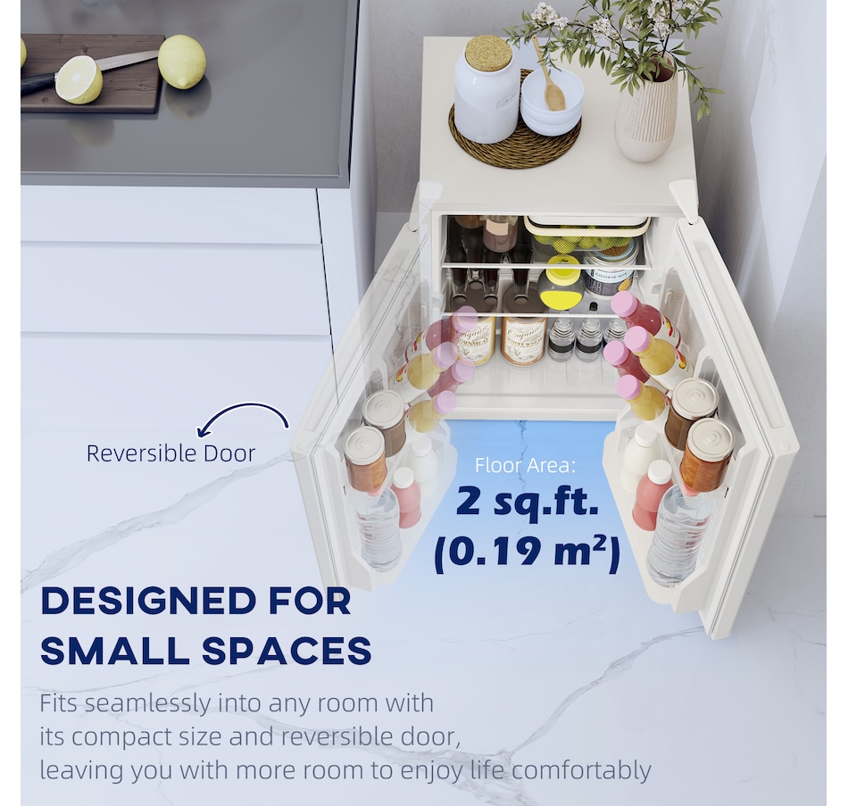 Image 997321_ALTMORE2.jpg, Product 997-321 / Price $209.95, HOMCOM 2.5 Cu Ft Mini Fridge with Freezer, Small Refrigerator, White from HOMCOM on TSC.ca's Kitchen department