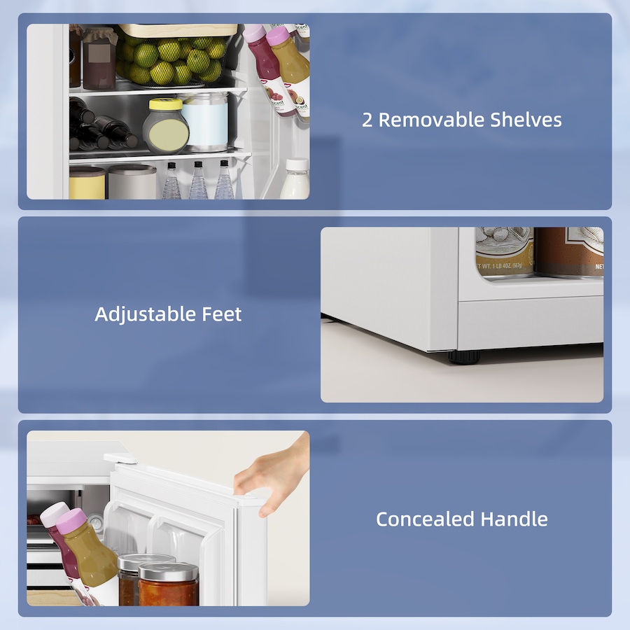 Image 997321_ALTMORE3.jpg, Product 997-321 / Price $214.99, HOMCOM 2.5 Cu Ft Mini Fridge with Freezer, Small Refrigerator, White from HOMCOM on TSC.ca's Kitchen department