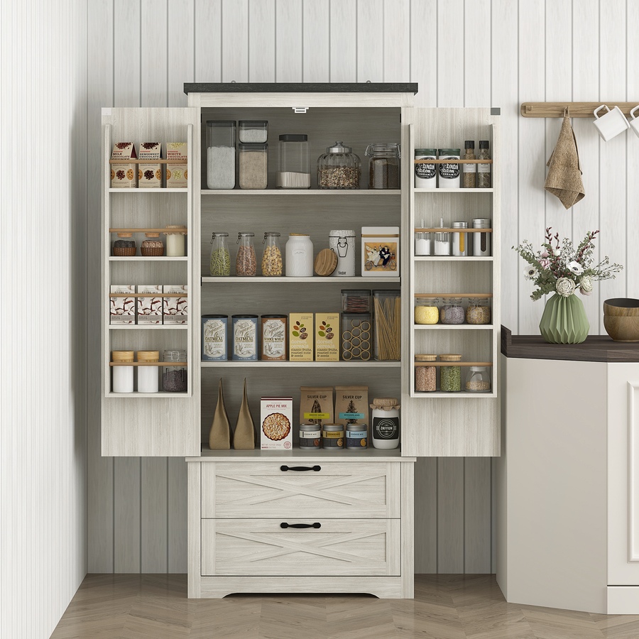 Image 997327_ALTMORE1.jpg, Product 997-327 / Price $289.99, HOMCOM 64" Kitchen Pantry Cabinet Storage Cabinet with Doors Drawers, White from HOMCOM on TSC.ca's Home & Garden department