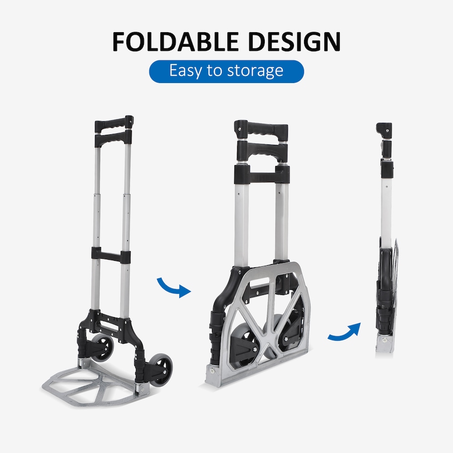 Image 997330_ALTMORE3.jpg, Product 997-330 / Price $54.25, HOMCOM Folding Hand Truck Portable Luggage Handcart Silver from HOMCOM on TSC.ca's Home & Garden department