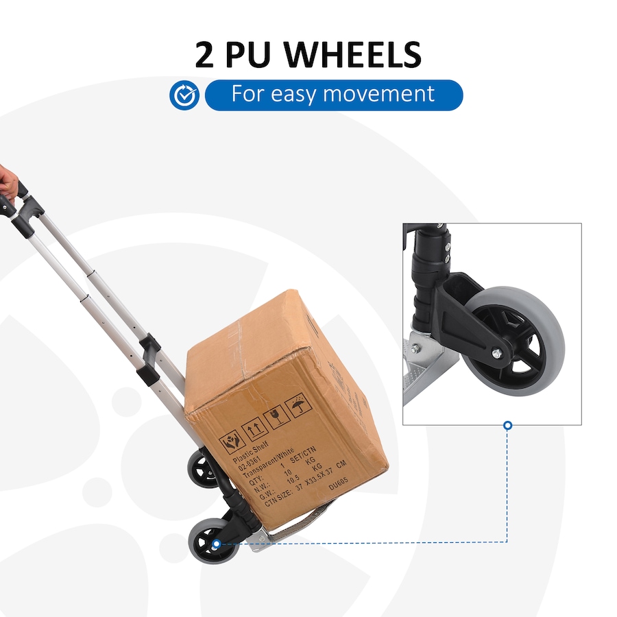 Image 997330_ALTMORE4.jpg, Product 997-330 / Price $54.25, HOMCOM Folding Hand Truck Portable Luggage Handcart Silver from HOMCOM on TSC.ca's Home & Garden department