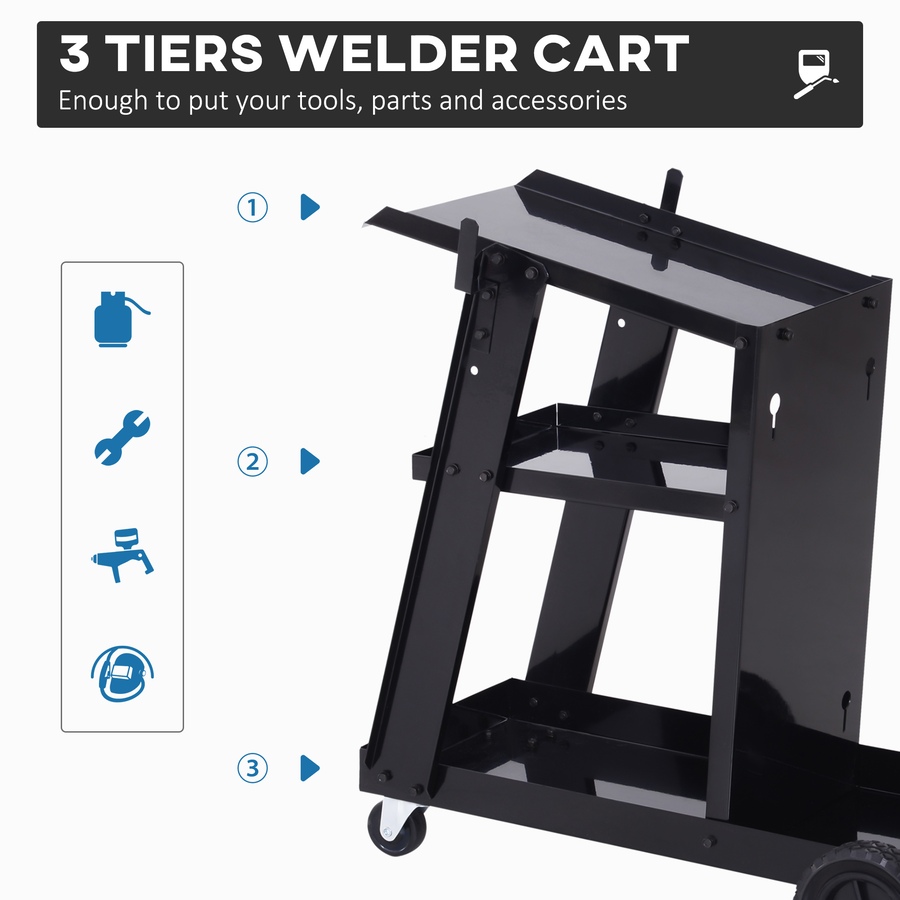 Image 997331_ALTMORE3.jpg, Product 997-331 / Price $71.24, DURHAND 3 Tier Welding Cart Welder Trolley Garage Welding from DURHAND on TSC.ca's Home & Garden department