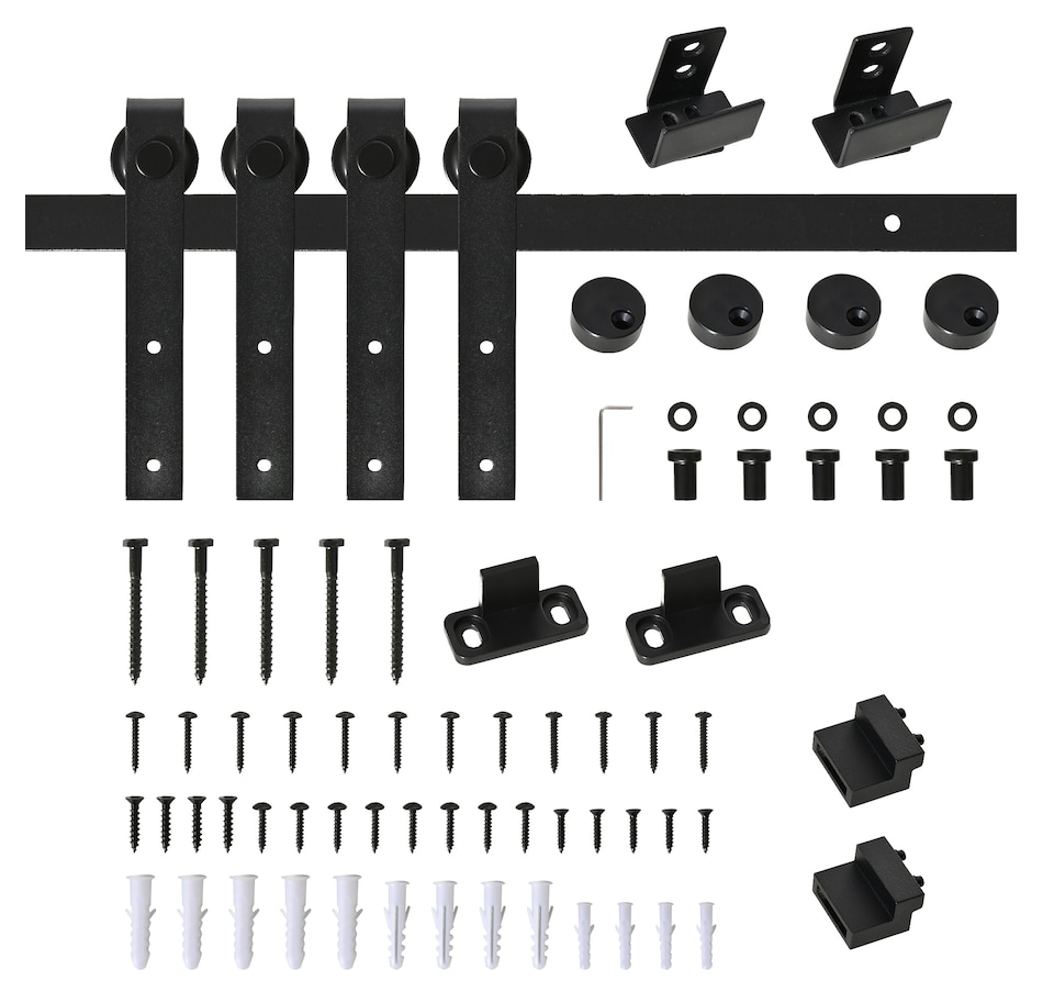 Image 997332.jpg, Product 997-332 / Price $54.99, HOMCOM 6ft Cabinet Barn Door Hardware Kit for Sliding Double Door TV Stand from HOMCOM on TSC.ca's Home & Garden department