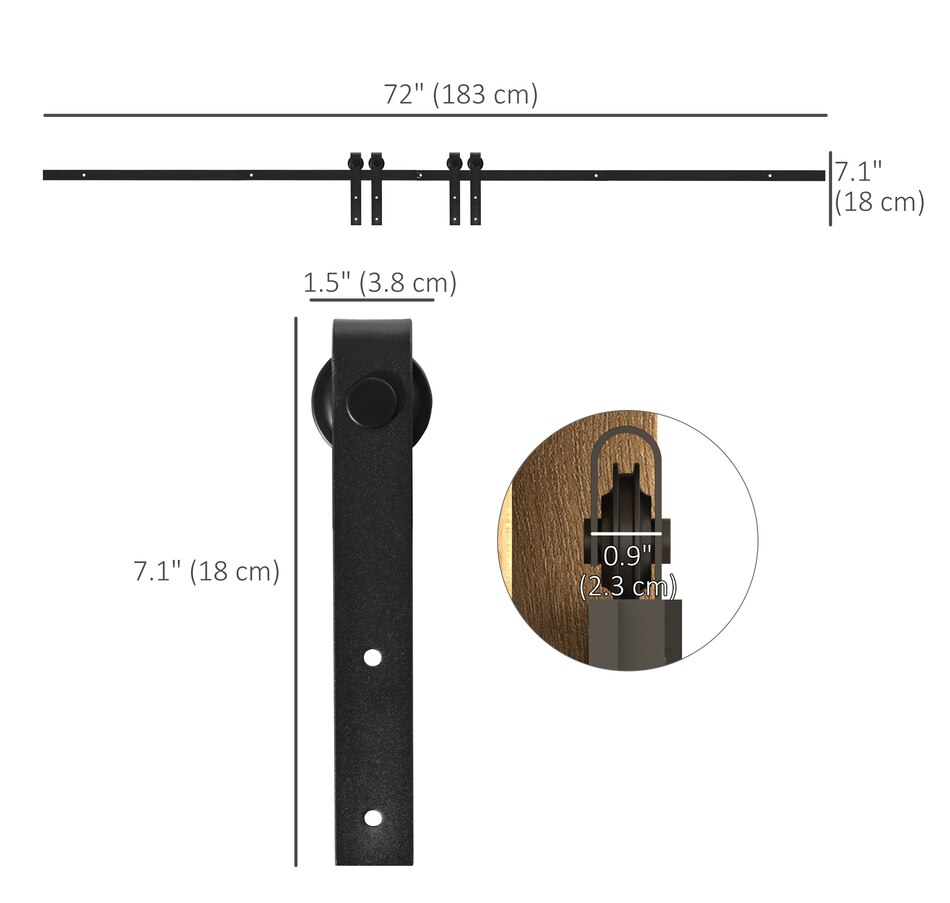 Image 997332_ALTMORE2.jpg, Product 997-332 / Price $54.99, HOMCOM 6ft Cabinet Barn Door Hardware Kit for Sliding Double Door TV Stand from HOMCOM on TSC.ca's Home & Garden department
