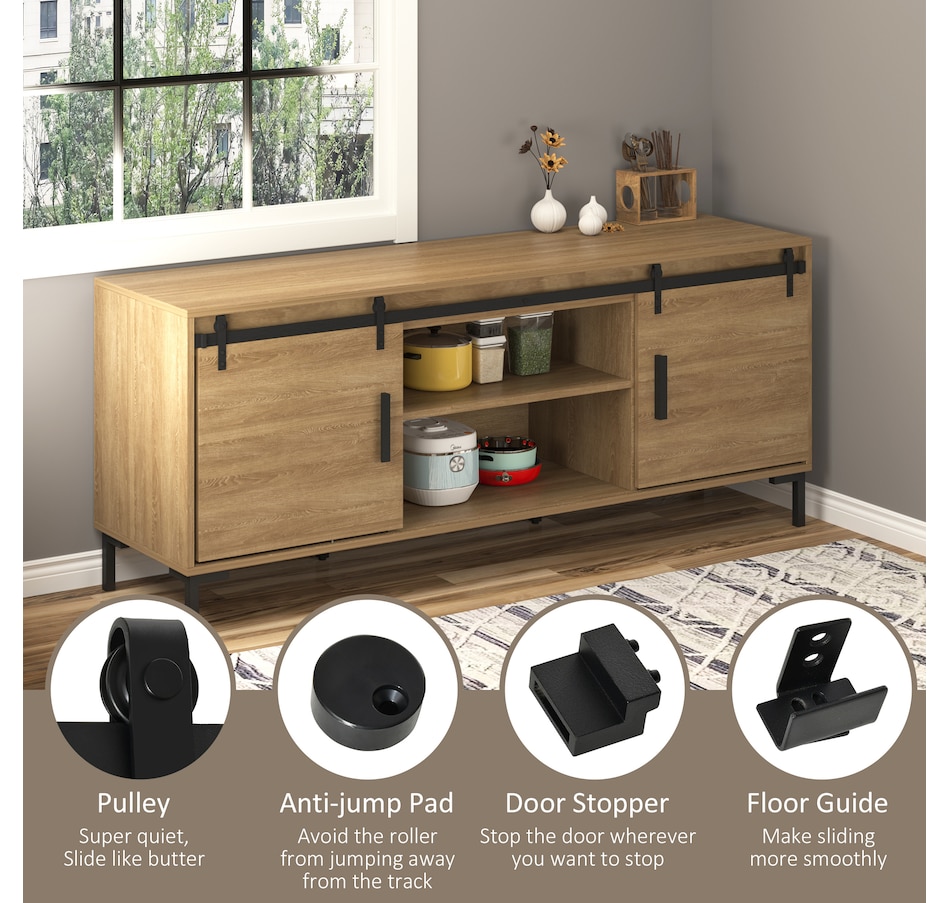 Image 997332_ALTMORE4.jpg, Product 997-332 / Price $54.99, HOMCOM 6ft Cabinet Barn Door Hardware Kit for Sliding Double Door TV Stand from HOMCOM on TSC.ca's Home & Garden department