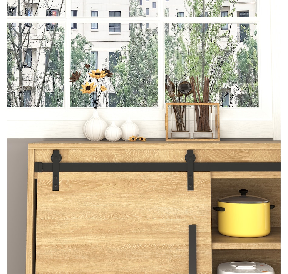 Image 997332_ALTMORE6.jpg, Product 997-332 / Price $54.99, HOMCOM 6ft Cabinet Barn Door Hardware Kit for Sliding Double Door TV Stand from HOMCOM on TSC.ca's Home & Garden department