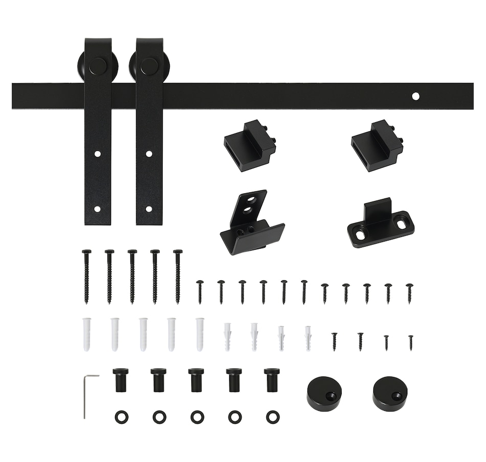 Image 997333.jpg, Product 997-333 / Price $45.99, HOMCOM 6FT Mini Sliding Barn Door Hardware Kit for TV Stands Black from HOMCOM on TSC.ca's Home & Garden department