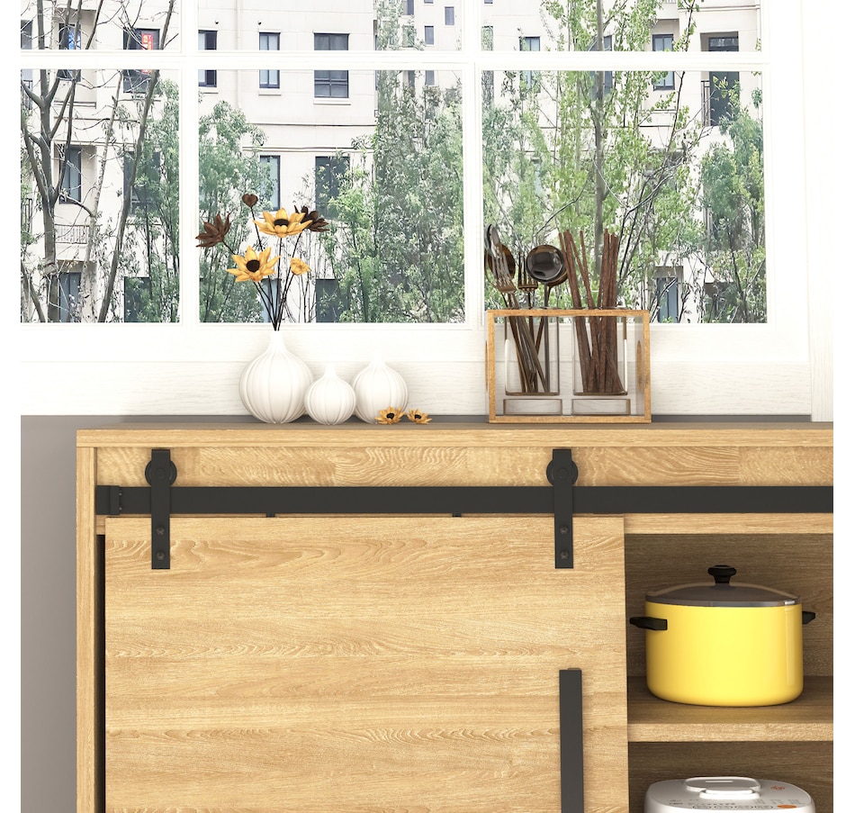 Image 997333_ALTMORE6.jpg, Product 997-333 / Price $45.99, HOMCOM 6FT Mini Sliding Barn Door Hardware Kit for TV Stands Black from HOMCOM on TSC.ca's Home & Garden department