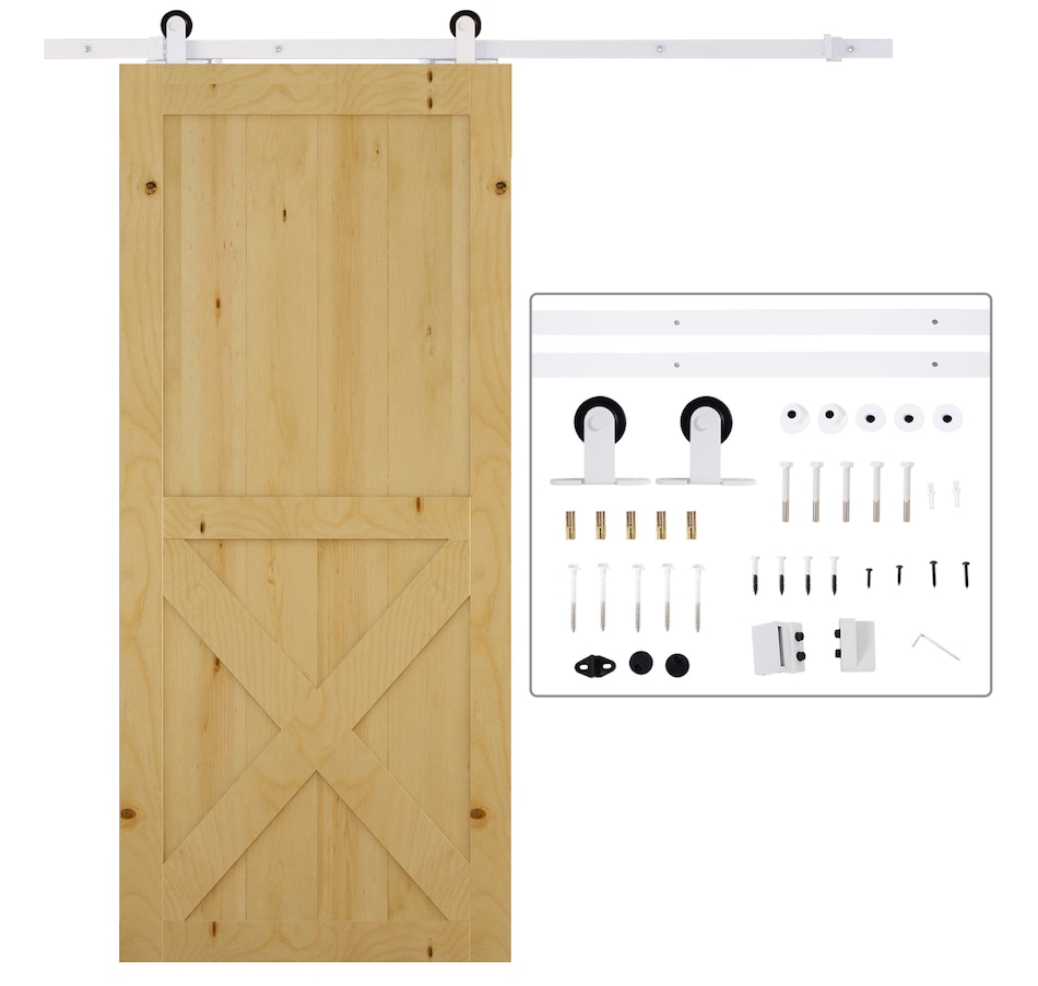 Image 997334.jpg, Product 997-334 / Price $62.99, HOMCOM 6' Sliding Barn Door Hardware Kit Smoothly Barn Door Track Kit White from HOMCOM on TSC.ca's Home & Garden department