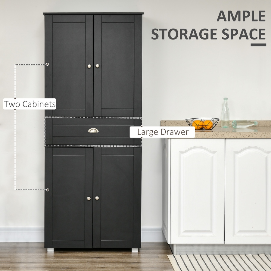 Image 997336_ALTMORE3.jpg, Product 997-336 / Price $309.99, HOMCOM 72" Kitchen Pantry with Drawer, 4 Doors and 3 Adjustable Shelves from HOMCOM on TSC.ca's Home & Garden department