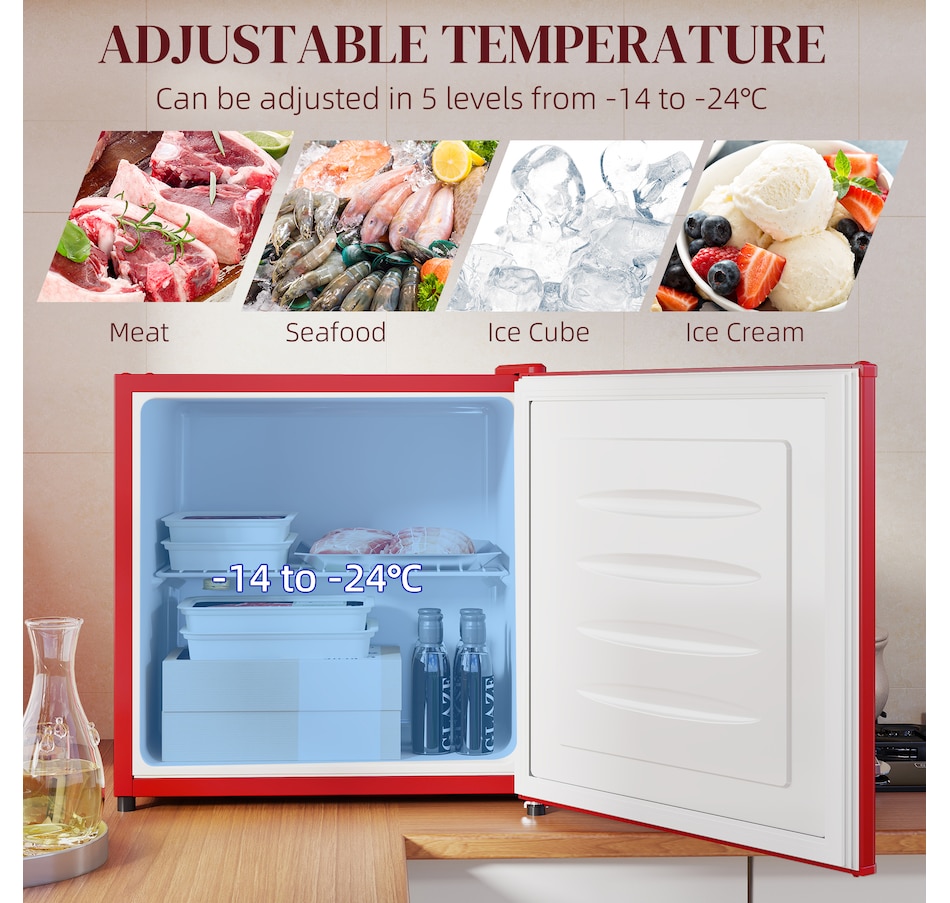Image 997337_ALTMORE27.jpg, Product 997-337 / Price $204.99 - $229.99, HOMCOM 1.1 Cubic Feet Compact Mini Freezer with Adjustable Temperature from HOMCOM on TSC.ca's Kitchen department
