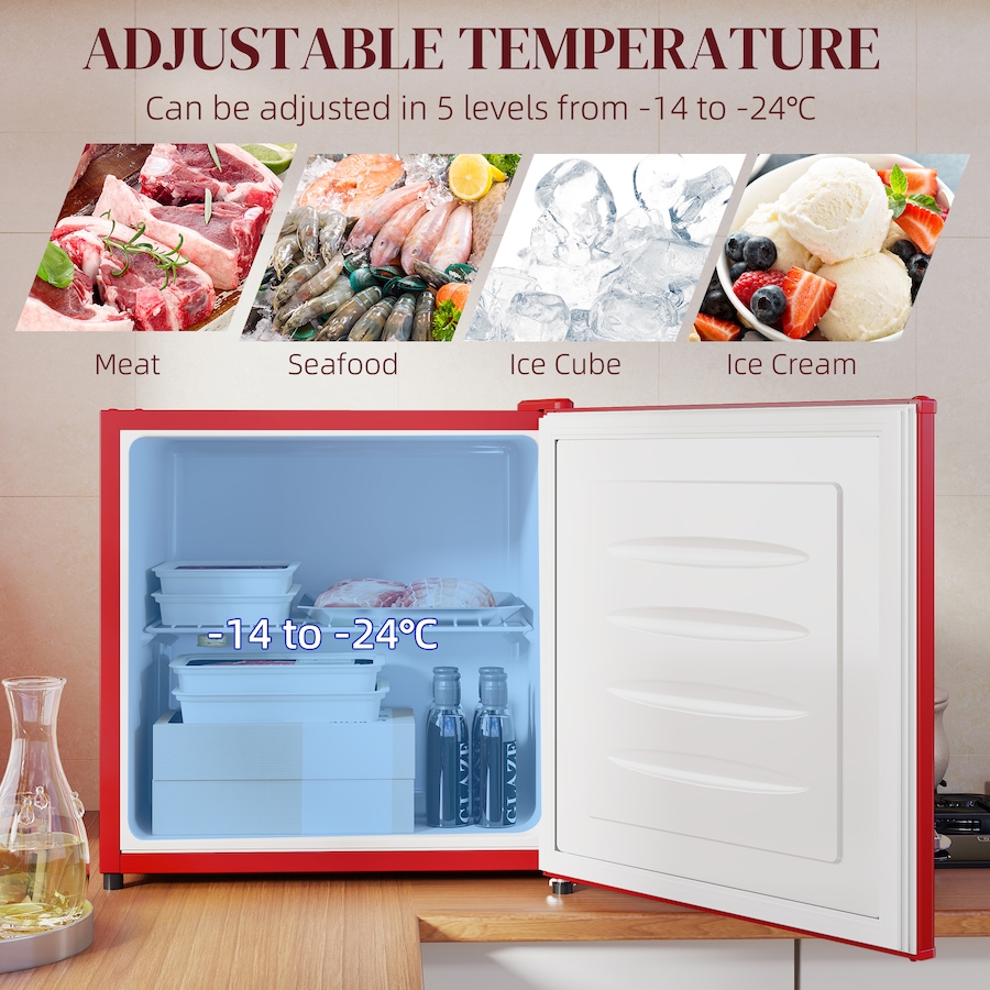 Image 997337_ALTMORE27.jpg, Product 997-337 / Price $224.99 - $234.99, HOMCOM 1.1 Cubic Feet Compact Freezer, Mini Freezer with Adjustable Temperature from HOMCOM on TSC.ca's Kitchen department
